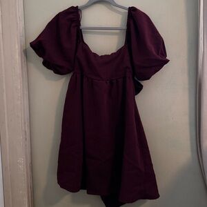 Maroon milk maid dress